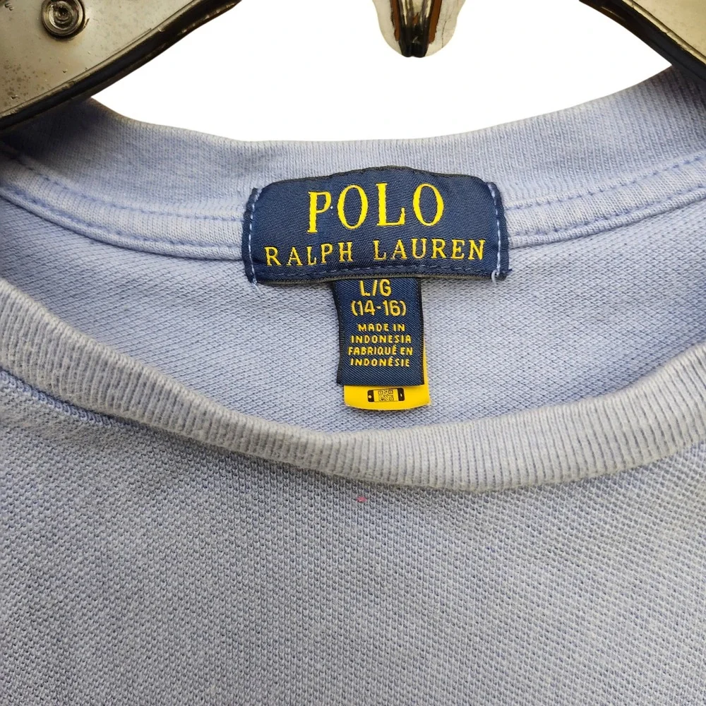 Polo Ralph‎ Lauren Kids Blue Multi Color All Over Pony Embroidered Shirt L 14-16